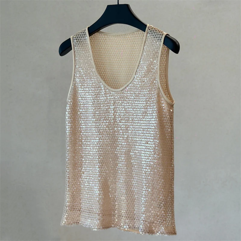 women's vest New round neck slim fit sleeveless top for summer 2026 Sequined decorative women's tight corset y2k women's t-shirt
women's vest New round neck slim fit sleeveless top for summer 2026 Sequined decorative women's tight corset y2k women's t-shirt