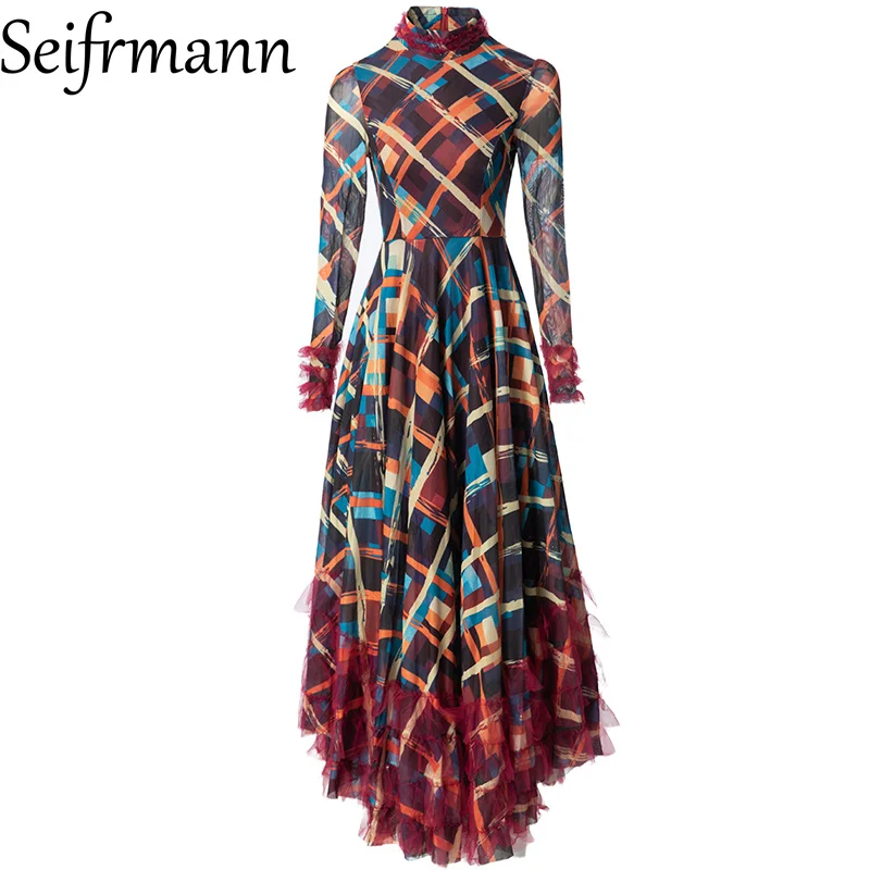 Seifrmann 2026 Spring Women's New Fashionable Stand up Collar Long Sleeve Grid Splicing Mesh Waist Cinching Dress
Seifrmann 2026 Spring Women's New Fashionable Stand up Collar Long Sleeve Grid Splicing Mesh Waist Cinching Dress