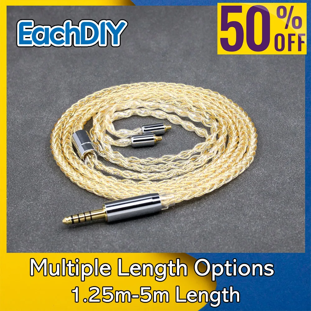 8 Core 99% 7n Pure Silver 24k Gold Plated Earphone Cable For Dunu T5 Titan 3 T3 (Increase Length MMCX) Earphone 8811
8 Core 99% 7n Pure Silver 24k Gold Plated Earphone Cable For Dunu T5 Titan 3 T3 (Increase Length MMCX) Earphone 8811