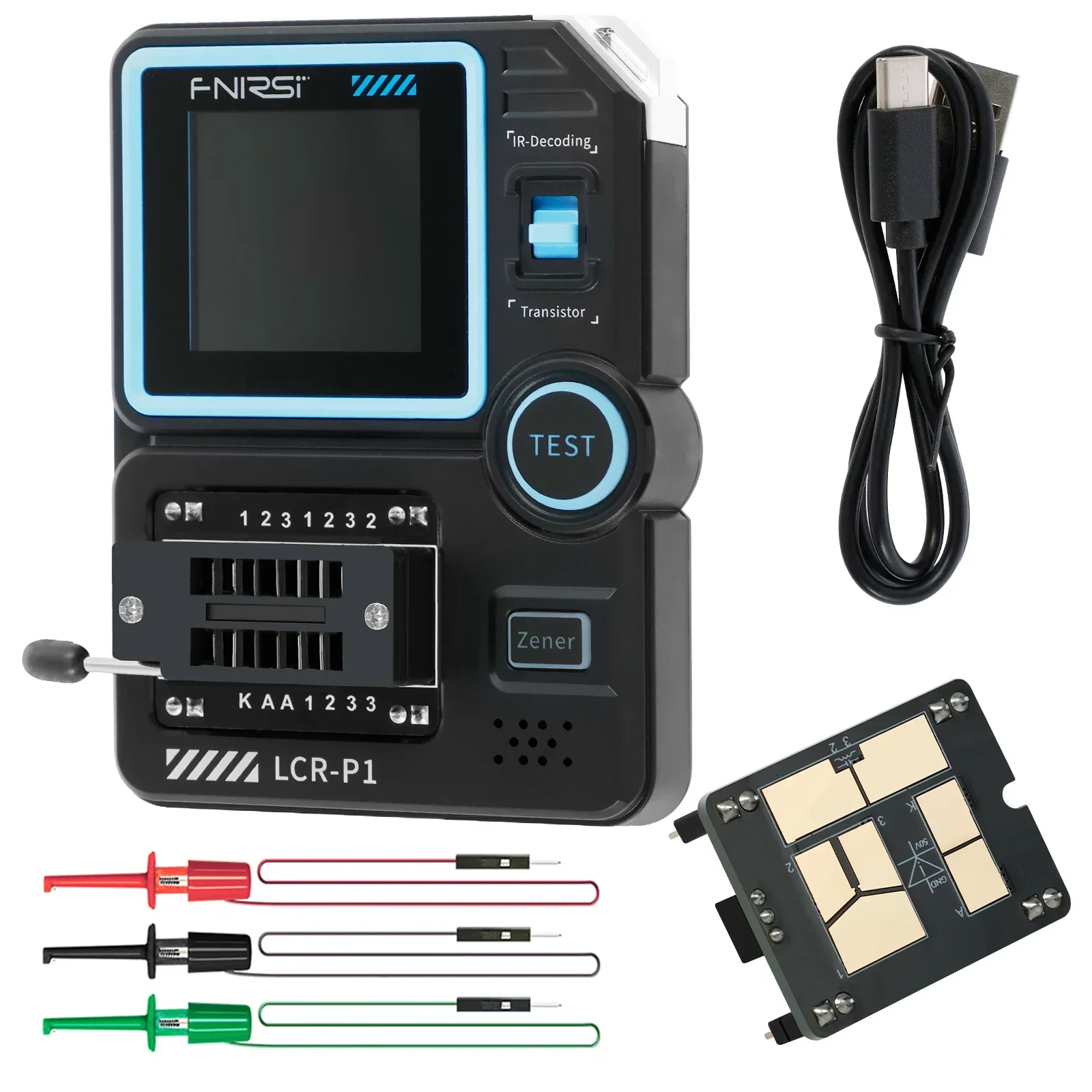 LCR-P1 Transistor Tester, Transistor Capacitor Tester, SMD Electronic Component Tester, Diode Triode Zener Diode Resistance Test
LCR-P1 Transistor Tester, Transistor Capacitor Tester, SMD Electronic Component Tester, Diode Triode Zener Diode Resistance Test