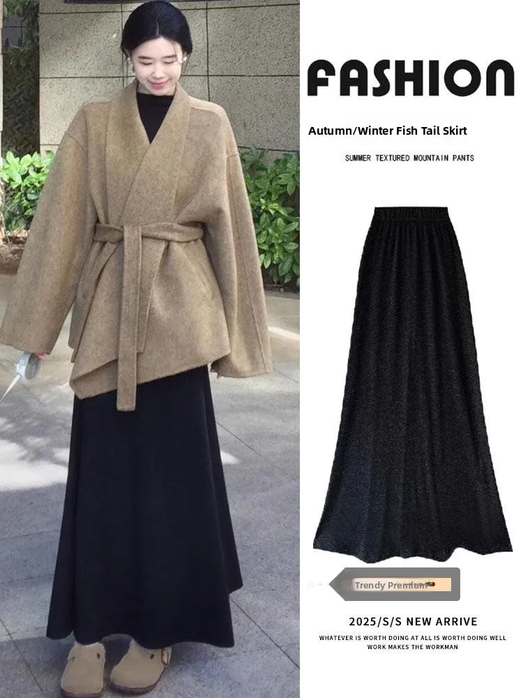 Новая женская вязаная юбка-русалка с высокой талией, осенне-зимняя, А-силуэт, средней длины, облегающая, стройнящая
Новая женская вязаная юбка-русалка с высокой талией, осенне-зимняя, А-силуэт, средней длины, облегающая, стройнящая