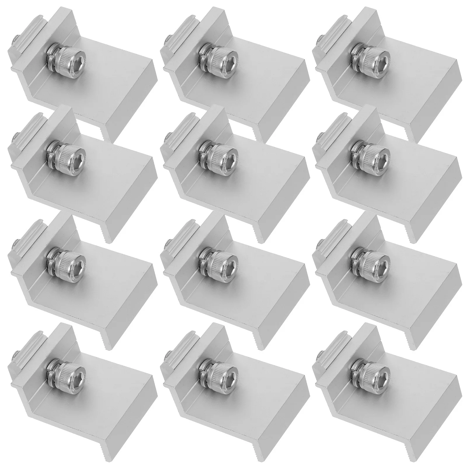12pcs Side Pressure Block Assembly For Solar Panel Mounting Clips Aluminum Alloy Outdoor Grounding Bracket Clamp Connector
12pcs Side Pressure Block Assembly For Solar Panel Mounting Clips Aluminum Alloy Outdoor Grounding Bracket Clamp Connector