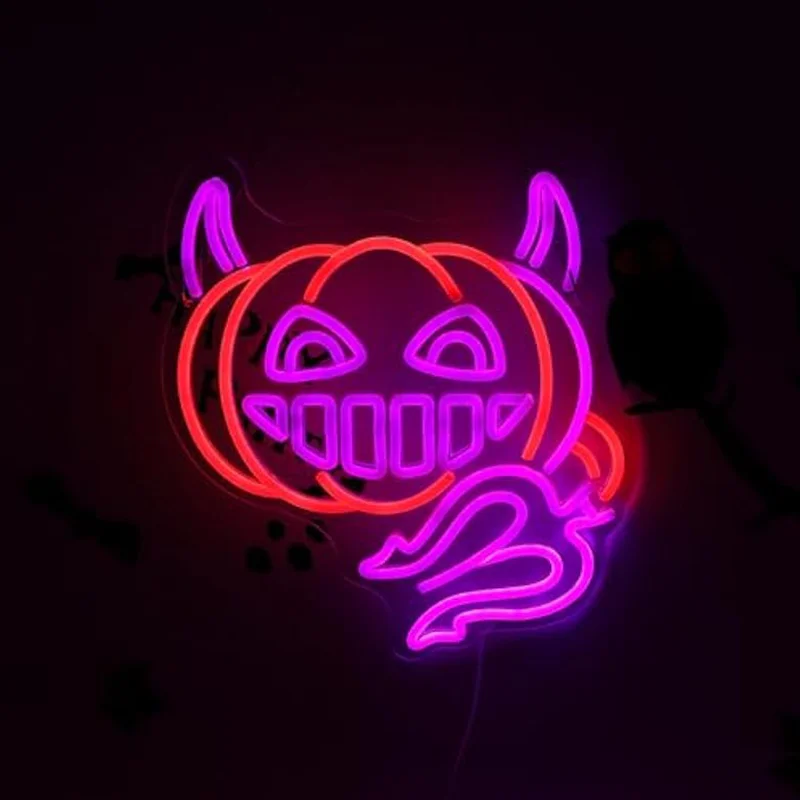 Purple Pumpkin Neon Signs LED Dimmable Neon Light Halloween Wall Decor Window Lights Trick or Treat Party Backdrop Man Cave Room
Purple Pumpkin Neon Signs LED Dimmable Neon Light Halloween Wall Decor Window Lights Trick or Treat Party Backdrop Man Cave Room