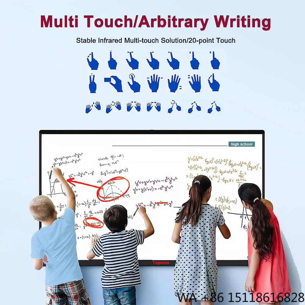 Factory Price 4K 65 75 85 98 118 Inch Touch Screen Multi-language Lcd Smart Board Interact Board Android Interactive Whiteboard
Factory Price 4K 65 75 85 98 118 Inch Touch Screen Multi-language Lcd Smart Board Interact Board Android Interactive Whiteboard