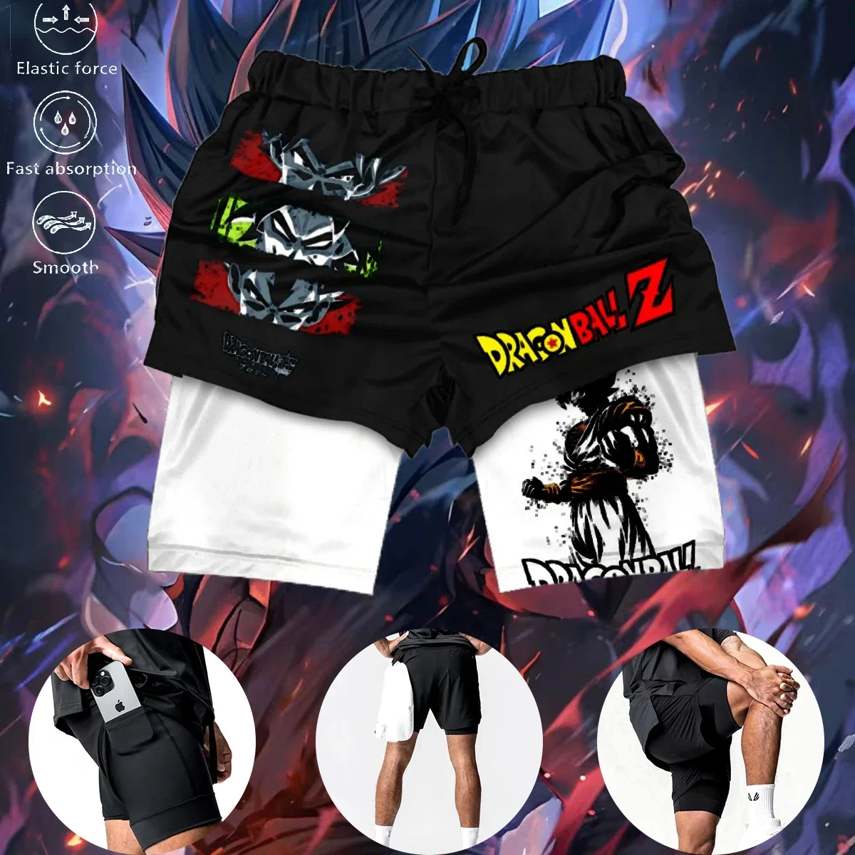 2025 Japanese Anime Men Double Shorts Sports Shorts Cartoon Sportwear Jogger Breathable Beach Pants
2025 Japanese Anime Men Double Shorts Sports Shorts Cartoon Sportwear Jogger Breathable Beach Pants