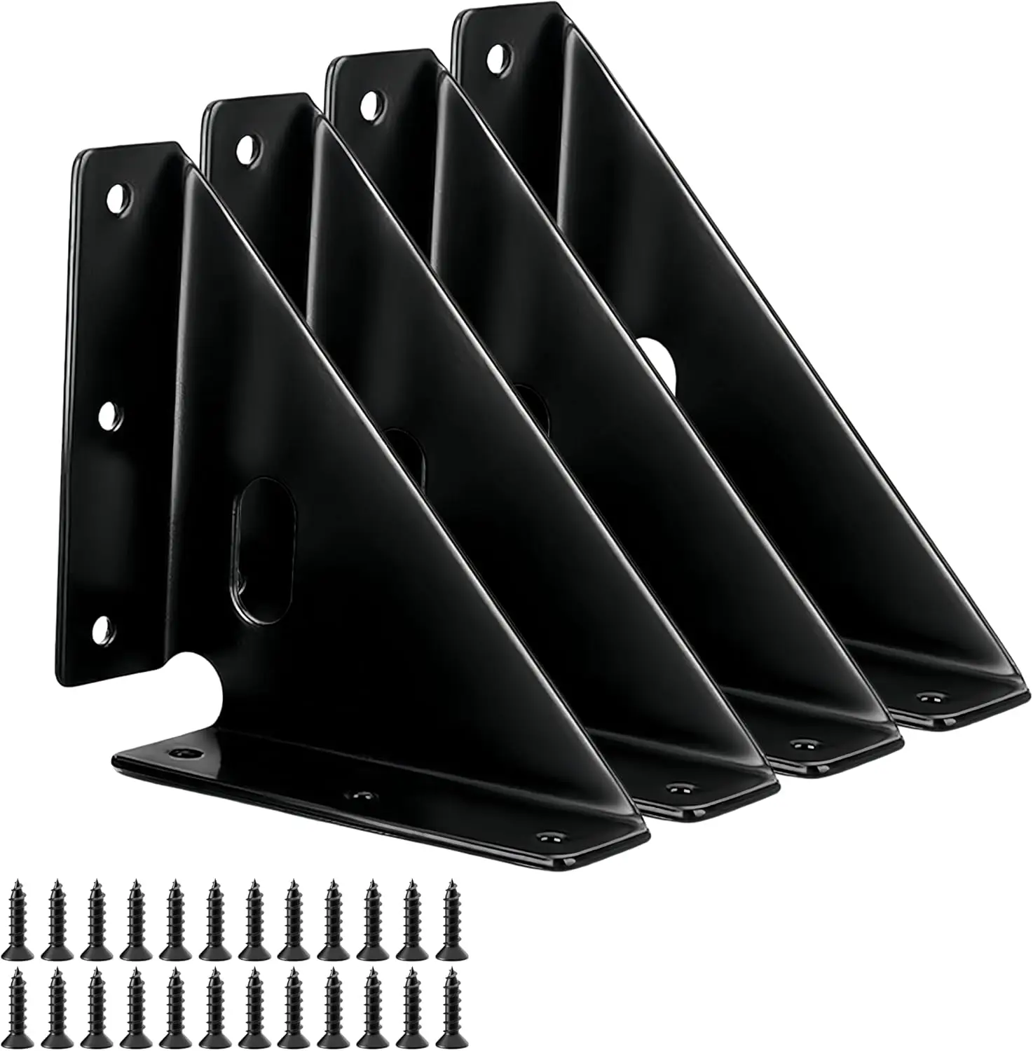 4 Pcs Heavy Duty Gusset Joints for Furniture Shelf Support, Table Chair Cabinet Stabilization Brackets, Black
4 Pcs Heavy Duty Gusset Joints for Furniture Shelf Support, Table Chair Cabinet Stabilization Brackets, Black