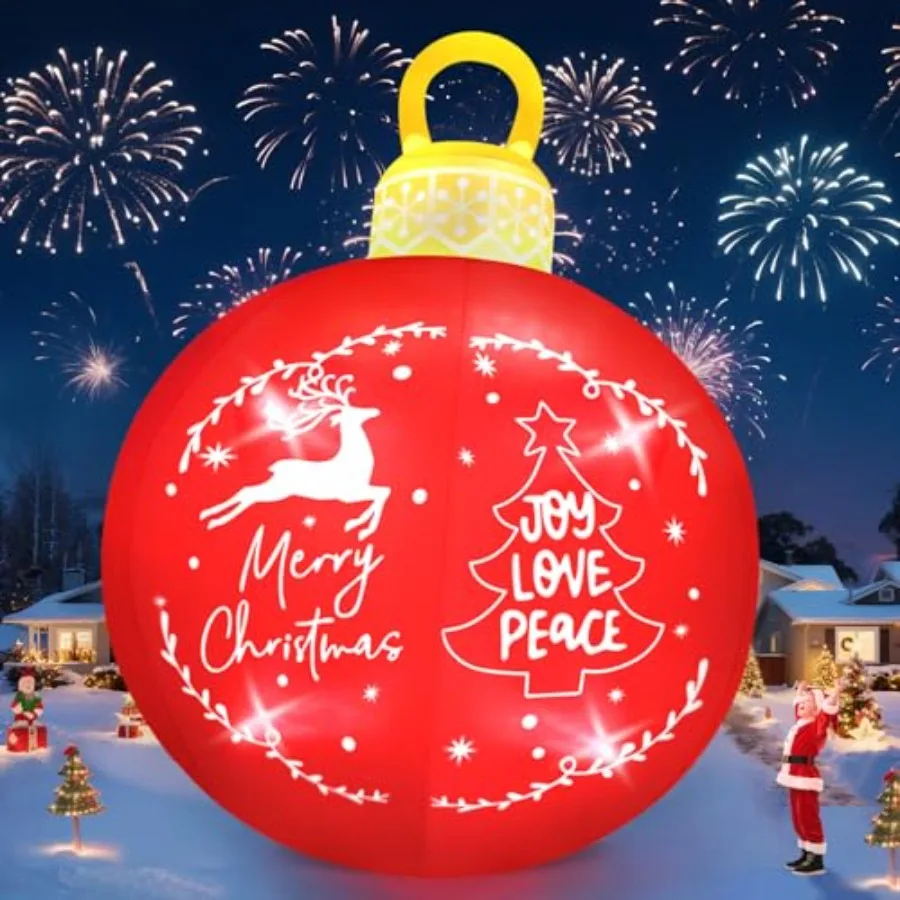 Outdoor Christmas decoration: 15FT inflatable bell with built-in LED ornaments, white PVC material, red and green colors, weath
Outdoor Christmas decoration: 15FT inflatable bell with built-in LED ornaments, white PVC material, red and green colors, weath