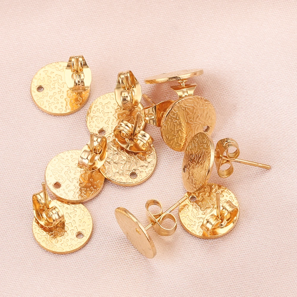 10Pcs Gold-Plate Stainless Steel Round Embossing Stud Earring Posts with Hole Circle DIY Jewelry Making Earrings Supplies
10Pcs Gold-Plate Stainless Steel Round Embossing Stud Earring Posts with Hole Circle DIY Jewelry Making Earrings Supplies