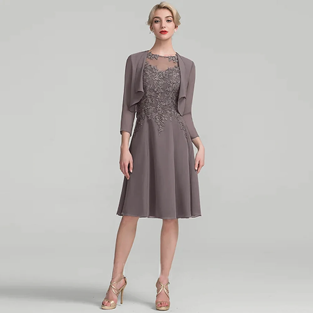 Scoop Mother of Bride Dresses with Chiffon 3/4 Sleeve Wedding Party Dresses for Women 2025 Summer Brown Beach Robe De Soirée
Scoop Mother of Bride Dresses with Chiffon 3/4 Sleeve Wedding Party Dresses for Women 2025 Summer Brown Beach Robe De Soirée