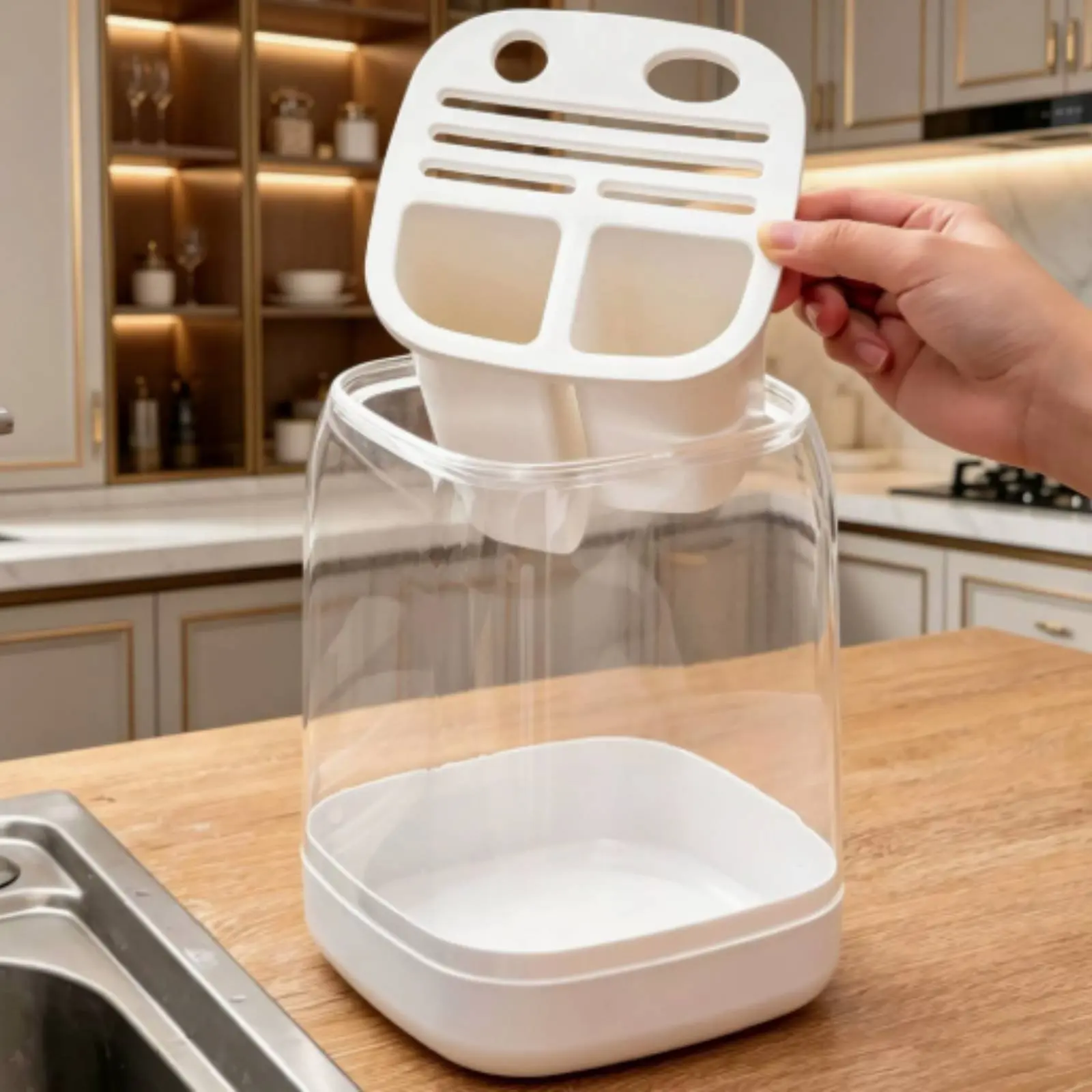 Rotating Blade Stand Multi-Slot Transparent Blade Holder Cutlery Organizer Detachable Ventilated Ventilation Design
Rotating Blade Stand Multi-Slot Transparent Blade Holder Cutlery Organizer Detachable Ventilated Ventilation Design