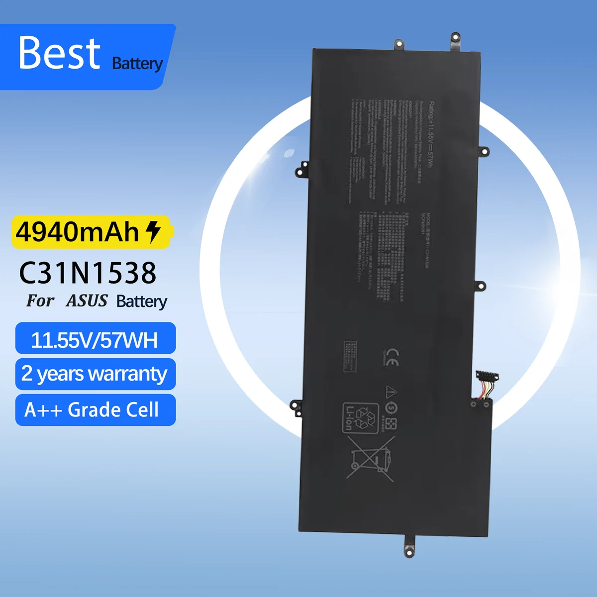 C31N1538 Аккумулятор для ноутбука ASUS ZenBook Q324UA UX360UA UX360UA-C4010T UX360UAK Series C31Pq9H 0B200- 02080000
C31N1538 Аккумулятор для ноутбука ASUS ZenBook Q324UA UX360UA UX360UA-C4010T UX360UAK Series C31Pq9H 0B200- 02080000