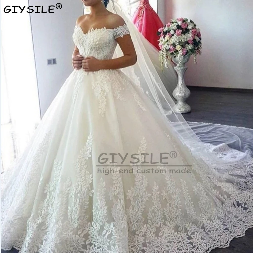 GIYSILE Customized Off Shoulder Wedding Dresses 2025 for Bride Plus Size Beads Lace Applique Women Ball Gowns Robe De Mariage
GIYSILE Customized Off Shoulder Wedding Dresses 2025 for Bride Plus Size Beads Lace Applique Women Ball Gowns Robe De Mariage
