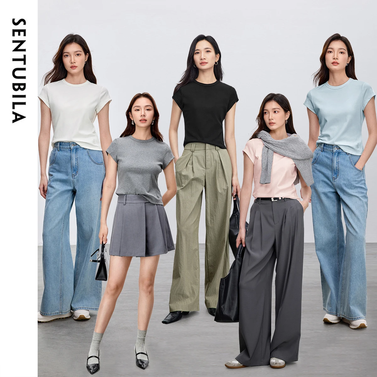 SENTUBILA Women's Slim T-shirt 2025 Spring Summer Fashion Solid Knitted Simple Crewneck Short Sleeve Embroidery Tops 152T59063
SENTUBILA Women's Slim T-shirt 2025 Spring Summer Fashion Solid Knitted Simple Crewneck Short Sleeve Embroidery Tops 152T59063