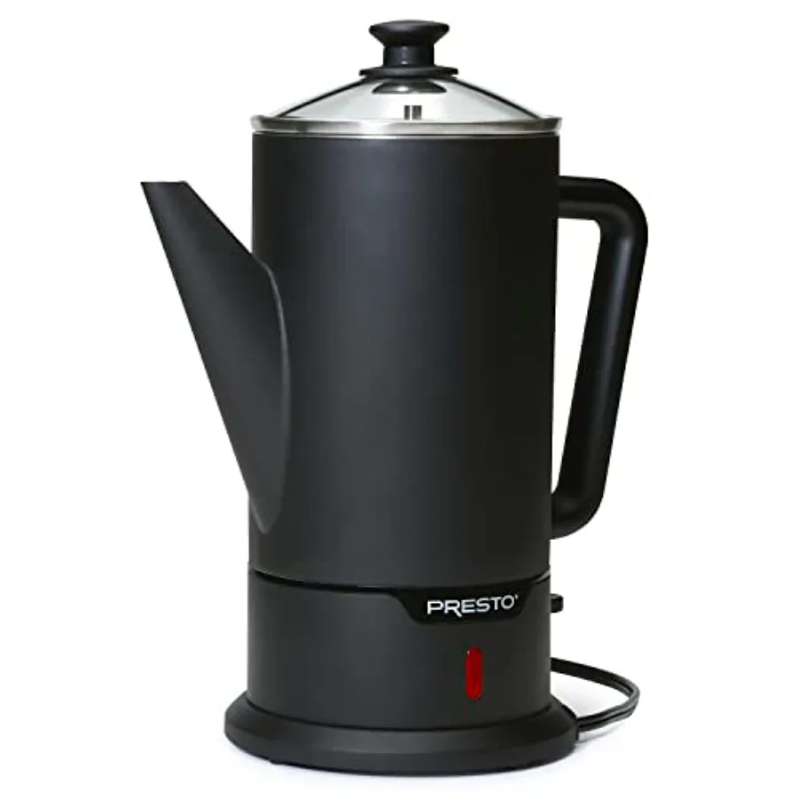 12-Cup Cordless Coffee Percolator for Home/Office Use Stainless Steel, Matte-Black, Modern Design with Easy Pour Spout and Stay
12-Cup Cordless Coffee Percolator for Home/Office Use Stainless Steel, Matte-Black, Modern Design with Easy Pour Spout and Stay