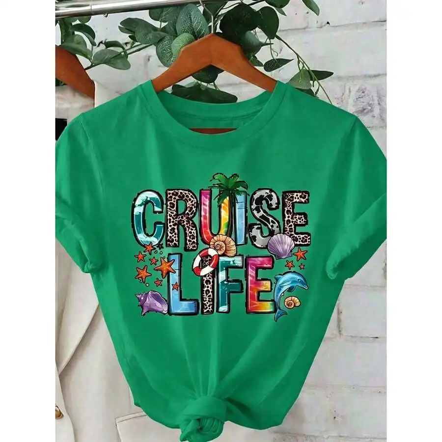 Womens Cruise Life Summer Graphic Tee Cotton Short Sleeve Crew Neck T-Shirt
Womens Cruise Life Summer Graphic Tee Cotton Short Sleeve Crew Neck T-Shirt