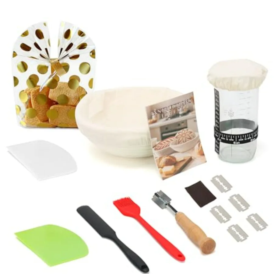 Sourdough Starter Kit 56PCS Includes Round Oval Proofing Baskets Fermentation Jars Dough Scrapers Molds Storage Bags for Bread
Sourdough Starter Kit 56PCS Includes Round Oval Proofing Baskets Fermentation Jars Dough Scrapers Molds Storage Bags for Bread