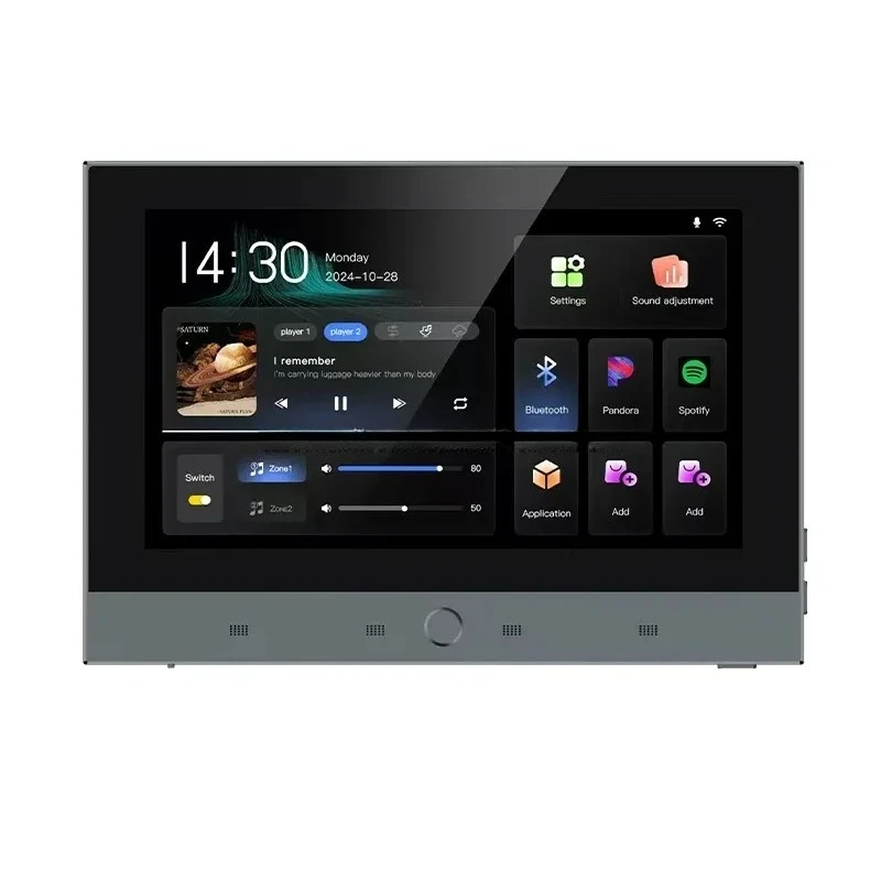 T7 Smart Home System 7-inch Touch Screen Controller Wall Amplifier Background Music 8-channel Speaker Output Two Zones Playback
T7 Smart Home System 7-inch Touch Screen Controller Wall Amplifier Background Music 8-channel Speaker Output Two Zones Playback