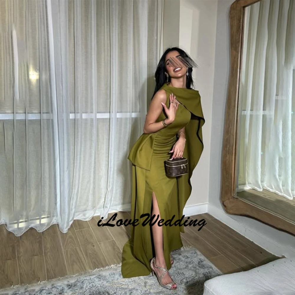 Customized Chic Long Green Crepe Evening Dresses with Split Mermaid فساتين السهرة O-Neck Prom Dresses for Women 2026
Customized Chic Long Green Crepe Evening Dresses with Split Mermaid فساتين السهرة O-Neck Prom Dresses for Women 2026
