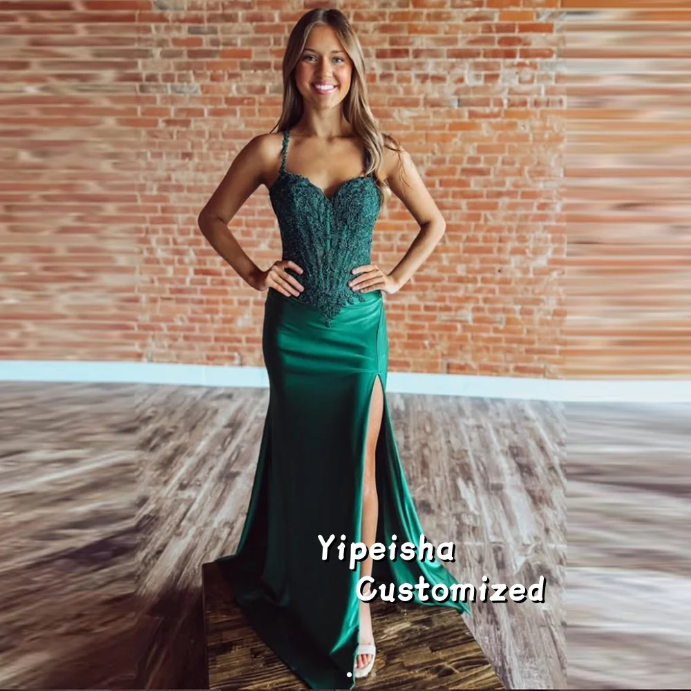 Customized Green Corset Sequins Long Prom Dress With Slit Sexy Spaghetti Strap Appliques Evening Dress Elegant Formal Party Gown
Customized Green Corset Sequins Long Prom Dress With Slit Sexy Spaghetti Strap Appliques Evening Dress Elegant Formal Party Gown