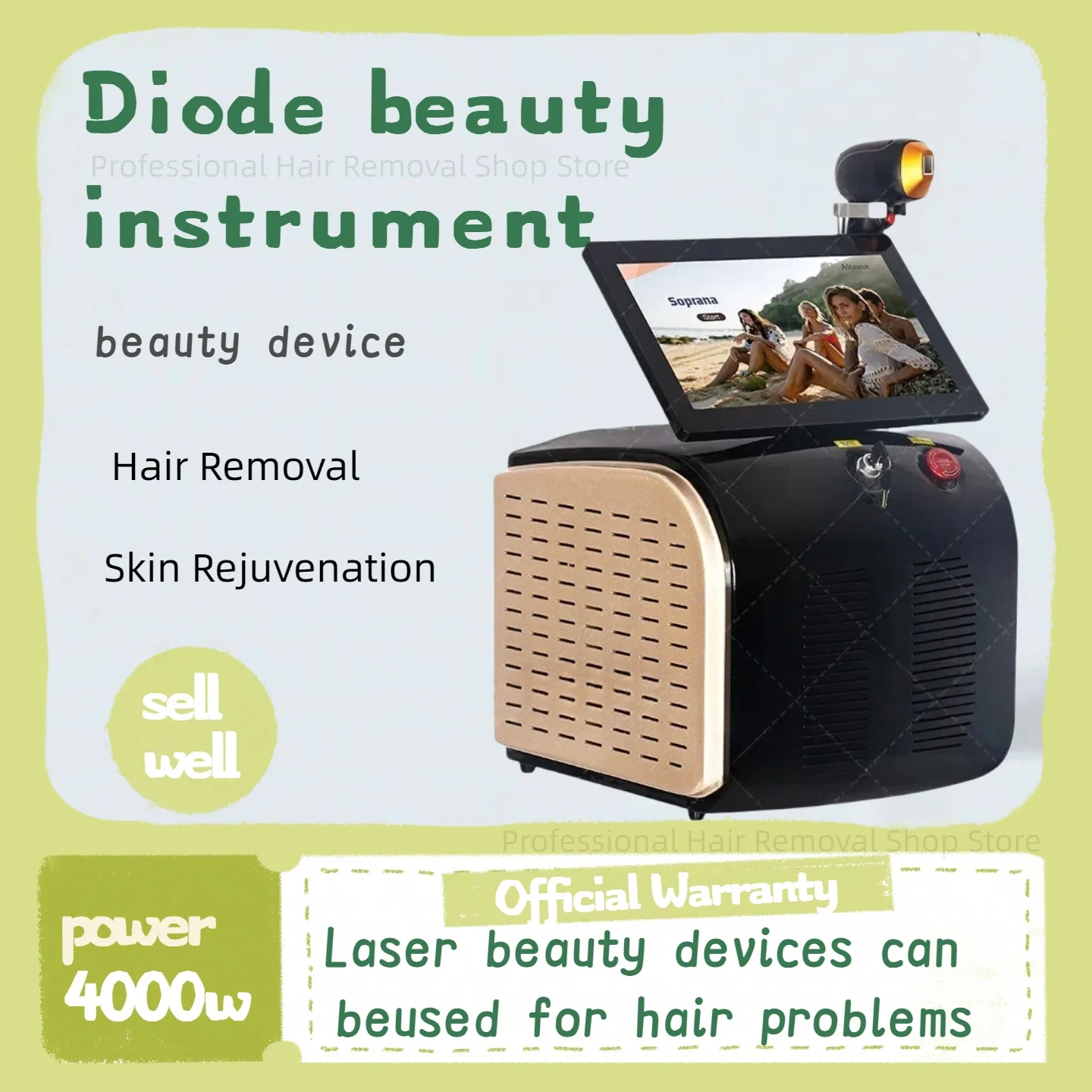 New 3500W Diode Laser Painless Freezing Point Hair Removal with 3 Wavelengths Permanent Hair Removal Device for Women Salon
New 3500W Diode Laser Painless Freezing Point Hair Removal with 3 Wavelengths Permanent Hair Removal Device for Women Salon