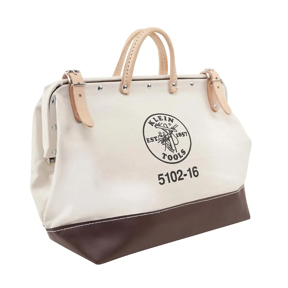 5102-16 Heavy Duty Natural Canvas Tool Bag, Tool Tote, Multi-Purpose Bag With Wide Hinged Opening And Leather Handles, 16-Inch
5102-16 Heavy Duty Natural Canvas Tool Bag, Tool Tote, Multi-Purpose Bag With Wide Hinged Opening And Leather Handles, 16-Inch
