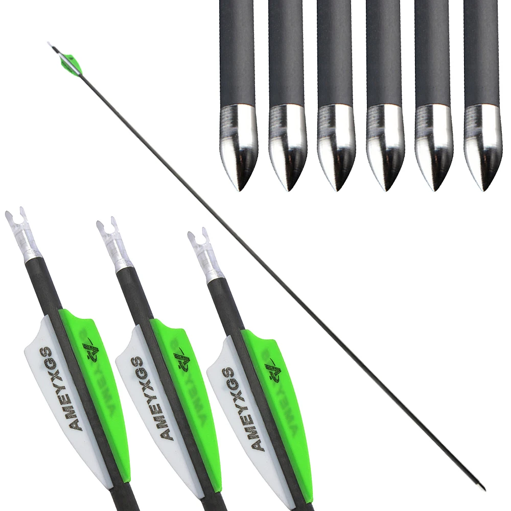 6/12pcs 32" Arrows Pure Carbon Shaft Spine 600 ID4.2mm Archery Arrow Rubber Vanes Bow Hunting Target Practice Shooting Arrow
6/12pcs 32" Arrows Pure Carbon Shaft Spine 600 ID4.2mm Archery Arrow Rubber Vanes Bow Hunting Target Practice Shooting Arrow