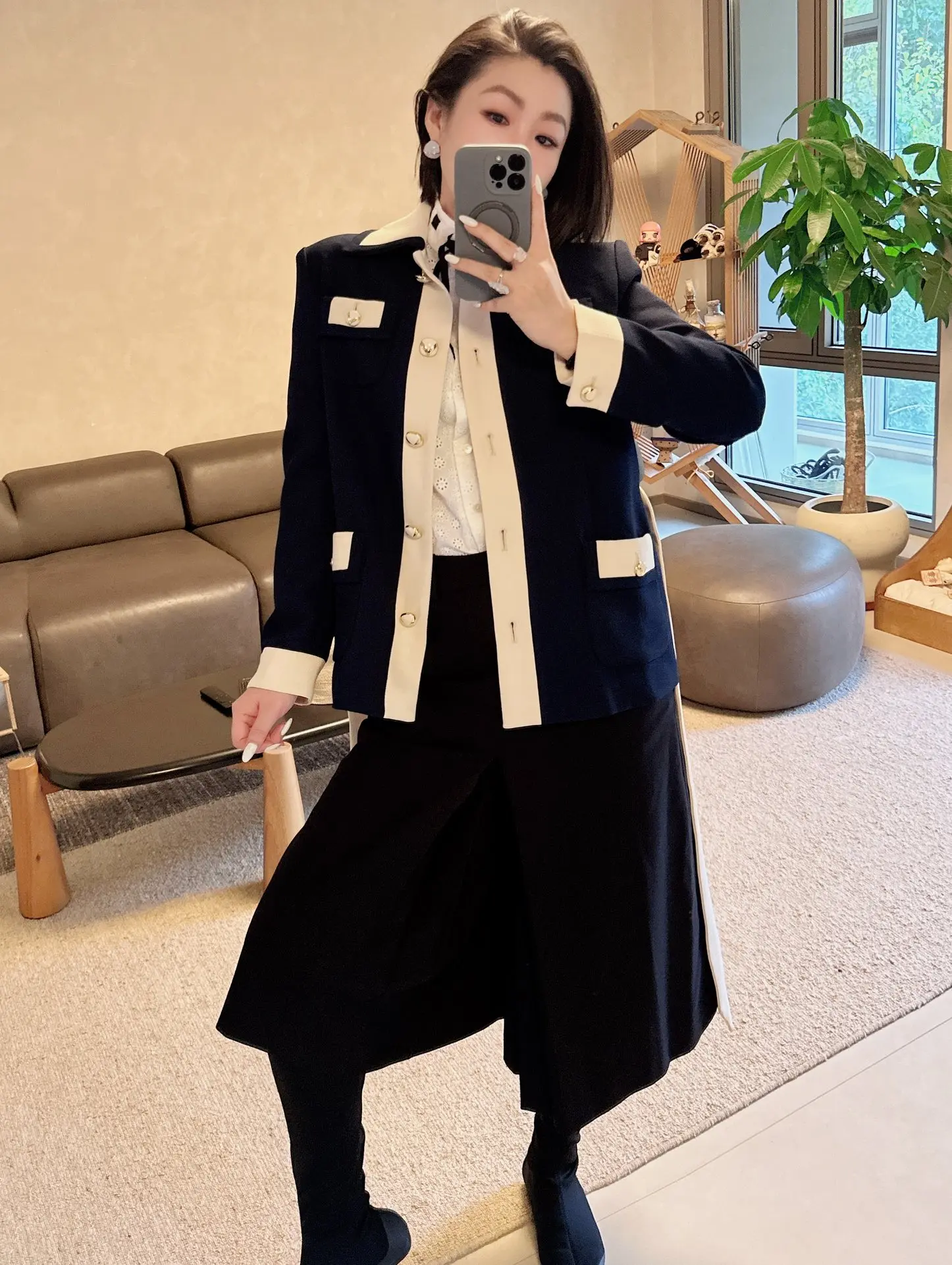 Slimming Navy Style Sailor Collar Jacket with Belt Versatile Simple Elegant Women's Fashion Commute Style Long Sleeve Coat
Slimming Navy Style Sailor Collar Jacket with Belt Versatile Simple Elegant Women's Fashion Commute Style Long Sleeve Coat