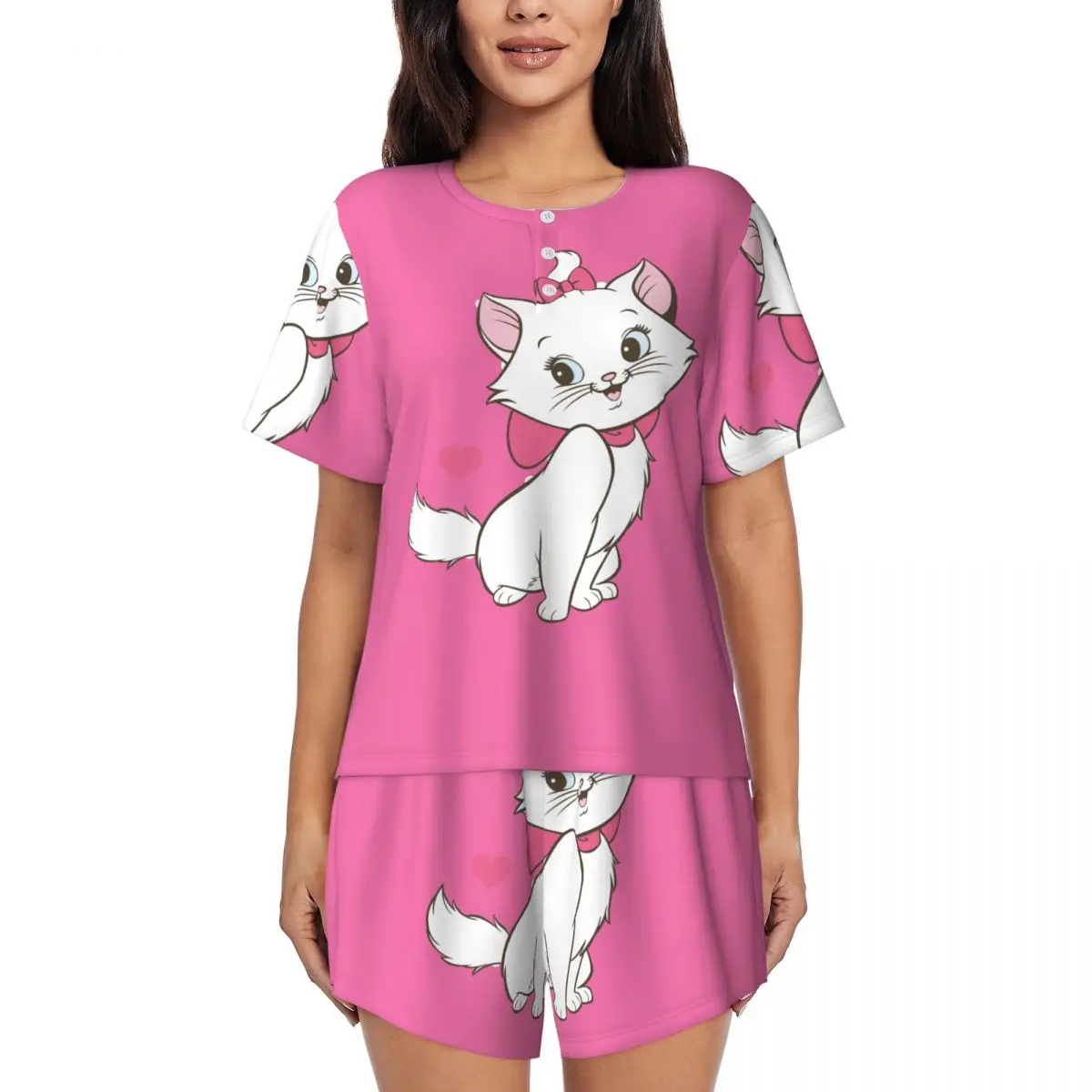 Изготовленный на заказ пижамный комплект Marie Cat, женская одежда для сна из 2 предметов с короткими рукавами, домашняя одежда, комплекты шорт PJS
Изготовленный на заказ пижамный комплект Marie Cat, женская одежда для сна из 2 предметов с короткими рукавами, домашняя одежда, комплекты шорт PJS