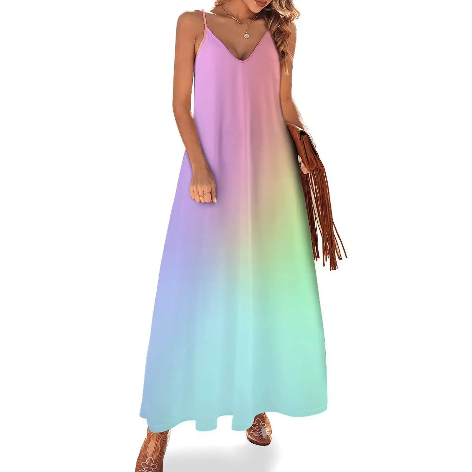 Color Wheel Rainbow Ombre Sleeveless Dress beach dress clothing women summer 2025
Color Wheel Rainbow Ombre Sleeveless Dress beach dress clothing women summer 2025