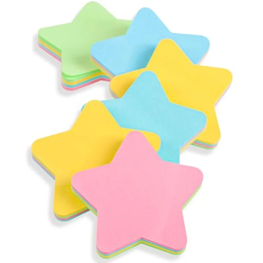 Sticky Notes 2.75 in x 2.75 in 600 Sheets Sticky Memo Star Shaped - Self Stick Cute Mixed 4 Color for Office/Home/Baking/School
Sticky Notes 2.75 in x 2.75 in 600 Sheets Sticky Memo Star Shaped - Self Stick Cute Mixed 4 Color for Office/Home/Baking/School