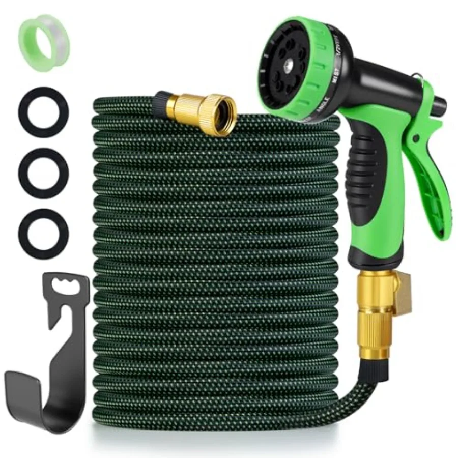 Garden Hose 25 FT, Non-Expanding, 10 Functional Nozzles, Garden Hose anti-kink, Heavy Duty Flexible Water Hose 25 FT, Suitable
Garden Hose 25 FT, Non-Expanding, 10 Functional Nozzles, Garden Hose anti-kink, Heavy Duty Flexible Water Hose 25 FT, Suitable