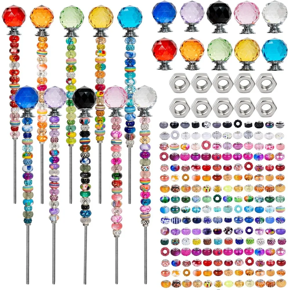 230 Pcs Beaded Garden Stakes Kit DIY Fairy Wands for Garden with 10 Colorful Crystal Stopper Top 200 Assortment Round Large Hole
230 Pcs Beaded Garden Stakes Kit DIY Fairy Wands for Garden with 10 Colorful Crystal Stopper Top 200 Assortment Round Large Hole