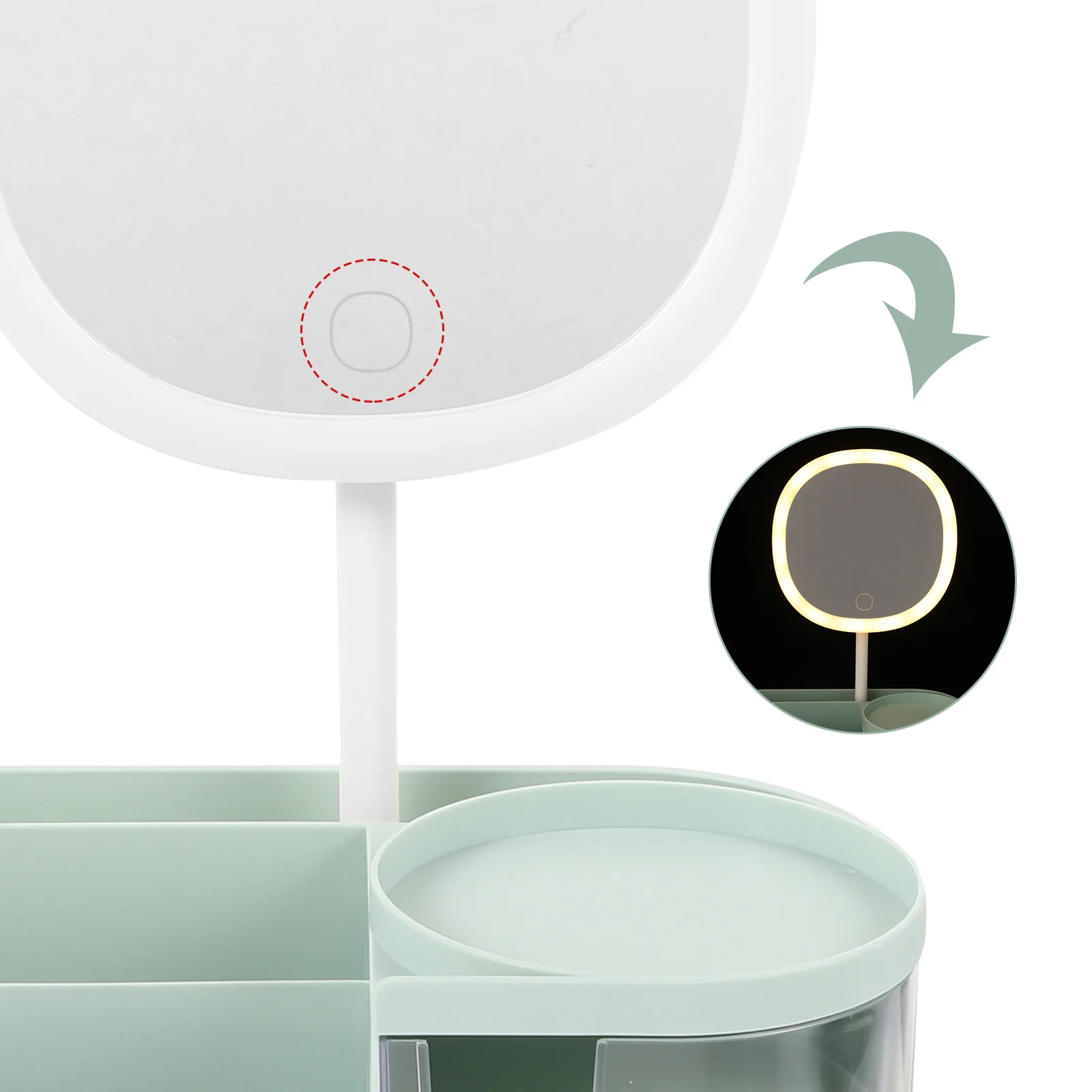 Holder Desktop Makeup Organizer with Mirror Makeup Brush Holder Storage Drawer Vanity Table Cosmetics Organizer
Holder Desktop Makeup Organizer with Mirror Makeup Brush Holder Storage Drawer Vanity Table Cosmetics Organizer