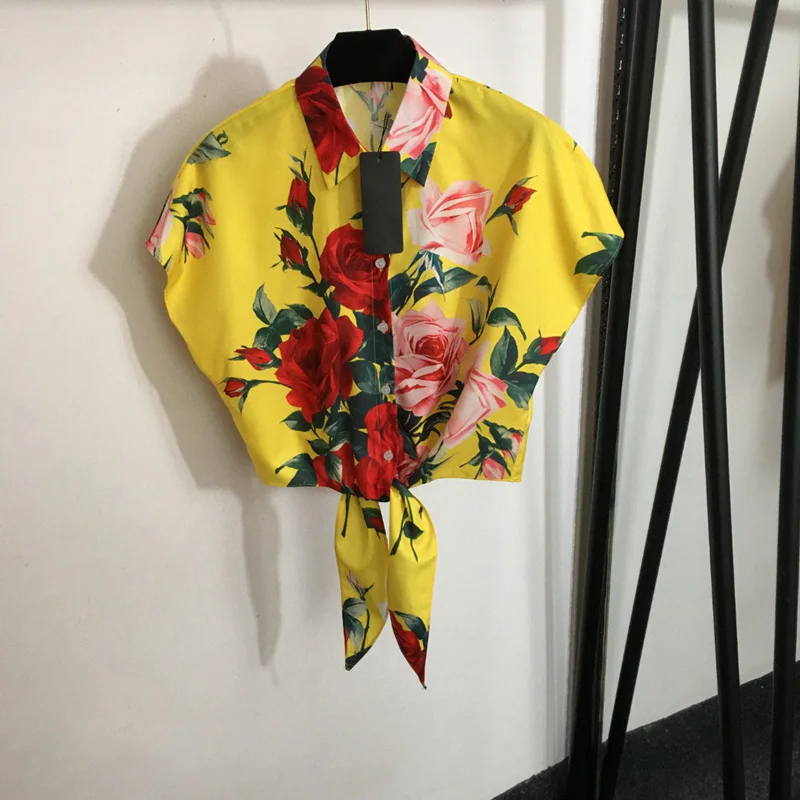 Sweet Print High Waist Short Shirt Women's Casual Holiday Slim Fit Summer New Trend Brand Female Sweet Style Thin Material
Sweet Print High Waist Short Shirt Women's Casual Holiday Slim Fit Summer New Trend Brand Female Sweet Style Thin Material