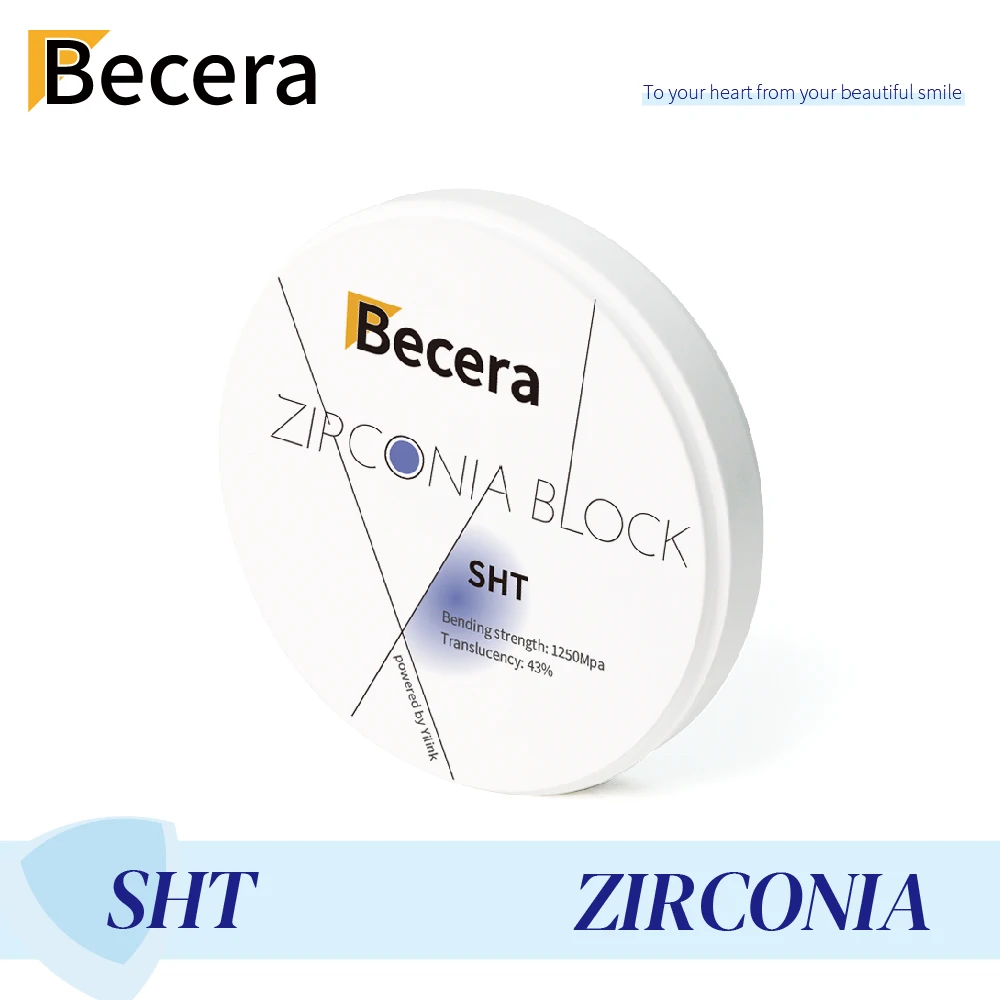 Becera SHT Zirconium Block Full Ceramic Restoration Materials with Transmittance 43% for Dental Lab Open CAD CAM System
Becera SHT Zirconium Block Full Ceramic Restoration Materials with Transmittance 43% for Dental Lab Open CAD CAM System