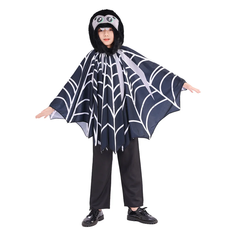 Dark Spider Poncho Boys Costume Hooded Cape Black Girls Spiderweb Poncho for Children Show Costume Economic
Dark Spider Poncho Boys Costume Hooded Cape Black Girls Spiderweb Poncho for Children Show Costume Economic