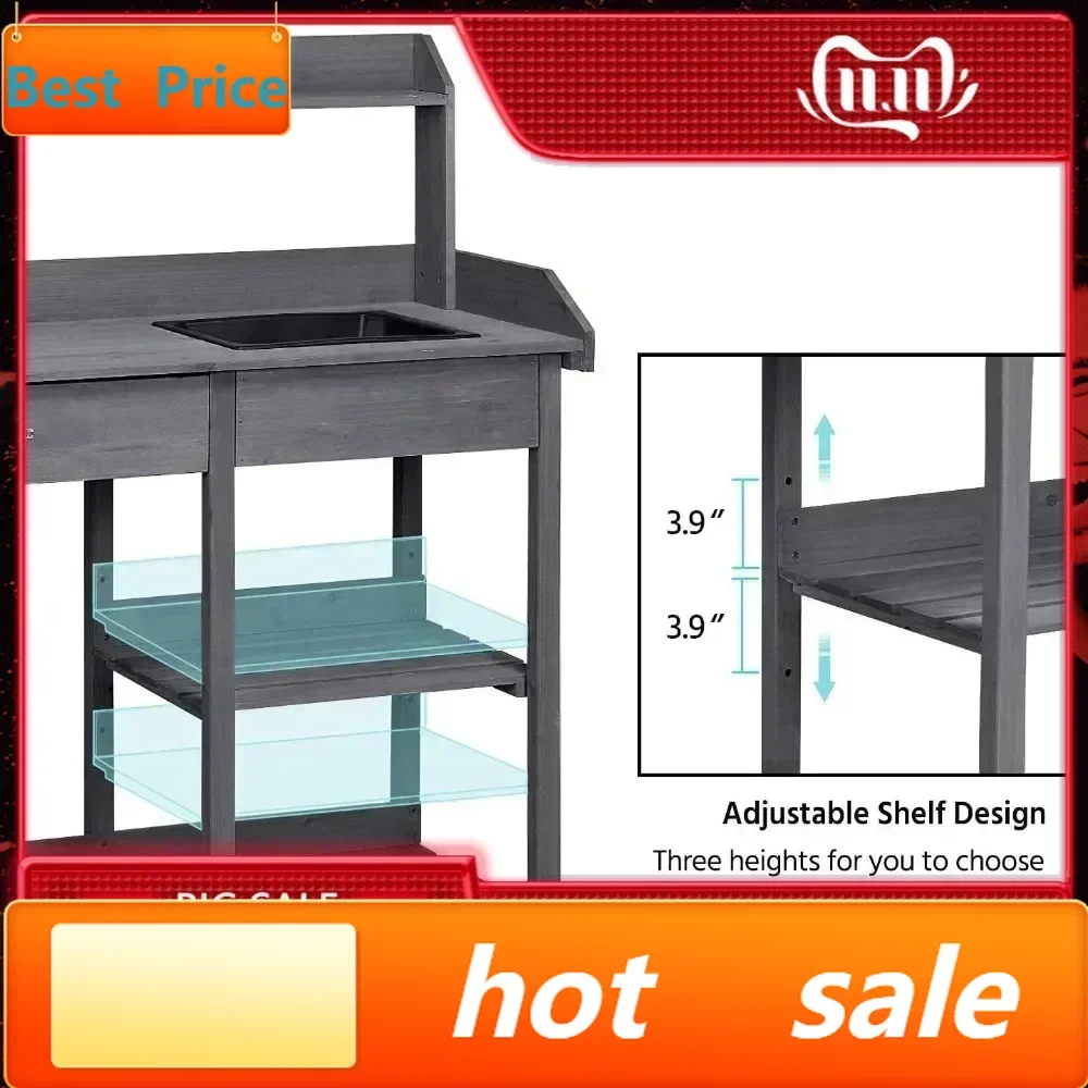 BestsellerOutdoor Potting Bench Table Potters Benches Garden Workstation for Horticulture with Drawer/Adjustable Shelf Rack/Remo
BestsellerOutdoor Potting Bench Table Potters Benches Garden Workstation for Horticulture with Drawer/Adjustable Shelf Rack/Remo