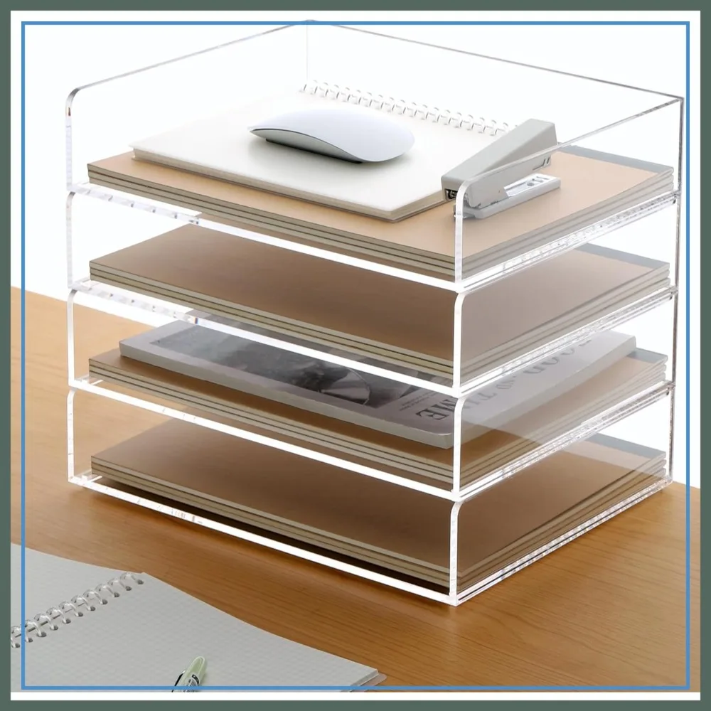 Acrylic Paper Tray, 4 Tier Desk Organizer, Clear Stackable Letter Tray Workspace Organizer - Art Storage for School Classroom
Acrylic Paper Tray, 4 Tier Desk Organizer, Clear Stackable Letter Tray Workspace Organizer - Art Storage for School Classroom