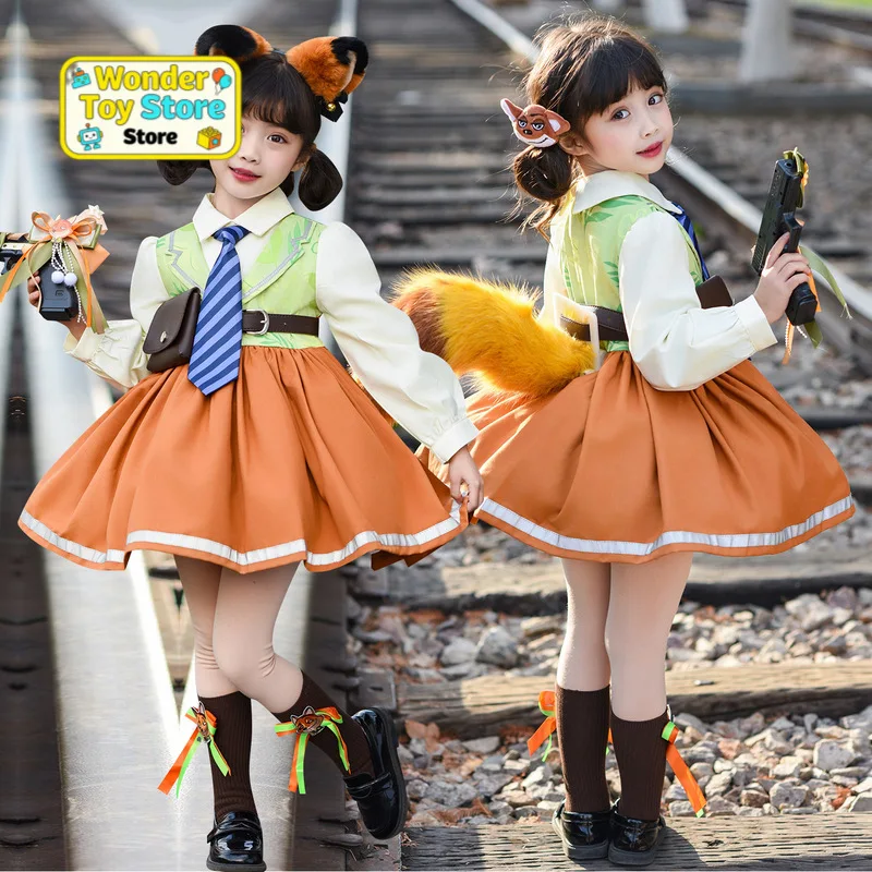 Костюм Ника Уайлда из Зоотопии для девочек: платье принцессы Лолиты с длинными рукавами, хвостом и заколками-ушками для Хэллоуина и вечеринок
Костюм Ника Уайлда из Зоотопии для девочек: платье принцессы Лолиты с длинными рукавами, хвостом и заколками-ушками для Хэллоуина и вечеринок