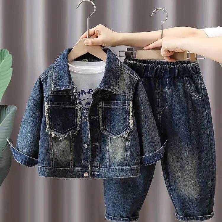 Boys Denim Suit Spring 2025 Spring Autumn New Style Children's Western-style Coat Boys' Fashionable Explosive Street 2 Piece Set
Boys Denim Suit Spring 2025 Spring Autumn New Style Children's Western-style Coat Boys' Fashionable Explosive Street 2 Piece Set