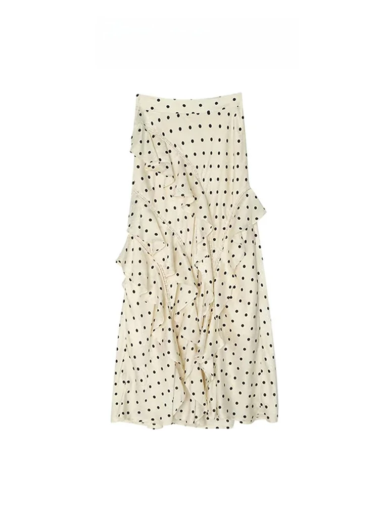Summer High Waist Silk Satin Rose Flower Design Polka Dot Asymmetrical Hem Long Half Skirt Vintage Style A-Line Midi Skirt
Summer High Waist Silk Satin Rose Flower Design Polka Dot Asymmetrical Hem Long Half Skirt Vintage Style A-Line Midi Skirt