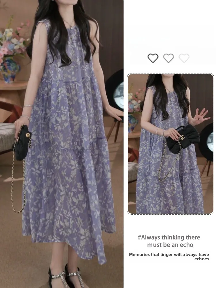 Summer 2026 Floral Print Sleeveless Loose Women's Dress Elegant plus Size A-Line Casual High Waist Polyester Fiber Midi Dress
Summer 2026 Floral Print Sleeveless Loose Women's Dress Elegant plus Size A-Line Casual High Waist Polyester Fiber Midi Dress