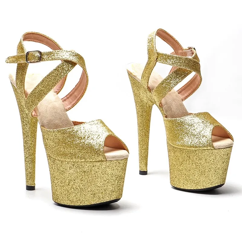 Women's 17CM/7inches Glitter Upper Plating Platform Sexy High Heels Sandals Pole Dance Shoes 026
Women's 17CM/7inches Glitter Upper Plating Platform Sexy High Heels Sandals Pole Dance Shoes 026