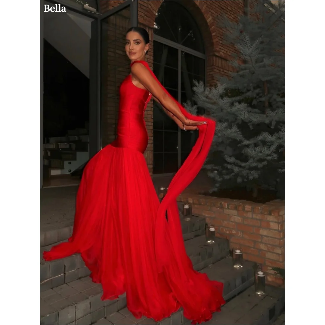 Bella Customized Red One Shoulder Prom Dress Elegant Ruched Mermaid vestidos de noche Floor Length Formal Evening Party 2026
Bella Customized Red One Shoulder Prom Dress Elegant Ruched Mermaid vestidos de noche Floor Length Formal Evening Party 2026