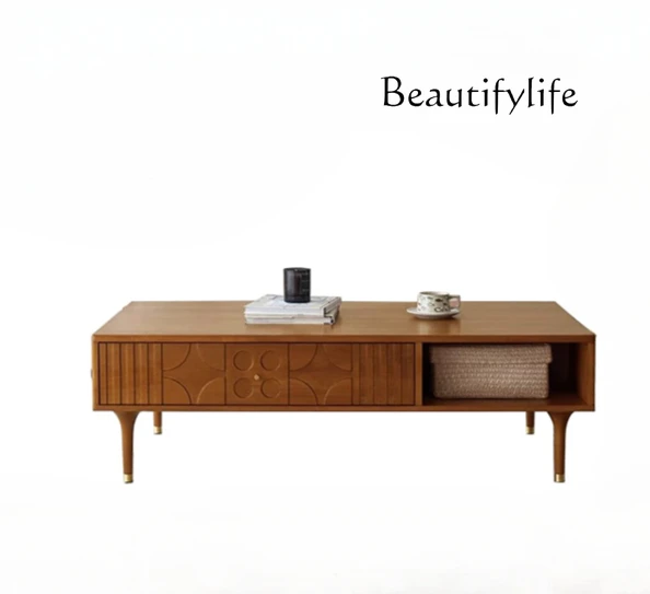 Medieval coffee table TV cabinet combination retro solid wood living room square storage minimalist coffee table with drawers
Medieval coffee table TV cabinet combination retro solid wood living room square storage minimalist coffee table with drawers