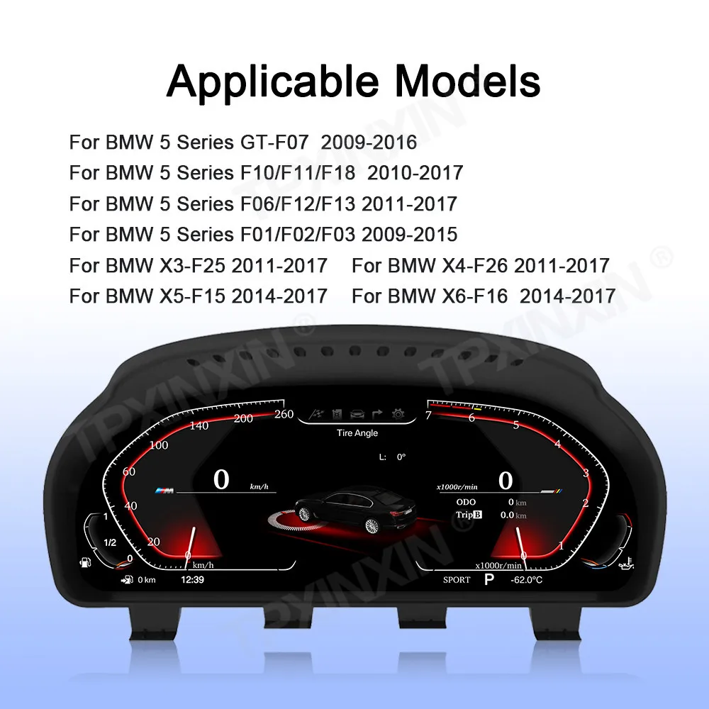 For BMW 5 Series X3 X4 X5 X6 2009-2017 Dashboard Instrument Display Speedometer meter Virtual LCD Instrument Cluster Cockpit
For BMW 5 Series X3 X4 X5 X6 2009-2017 Dashboard Instrument Display Speedometer meter Virtual LCD Instrument Cluster Cockpit