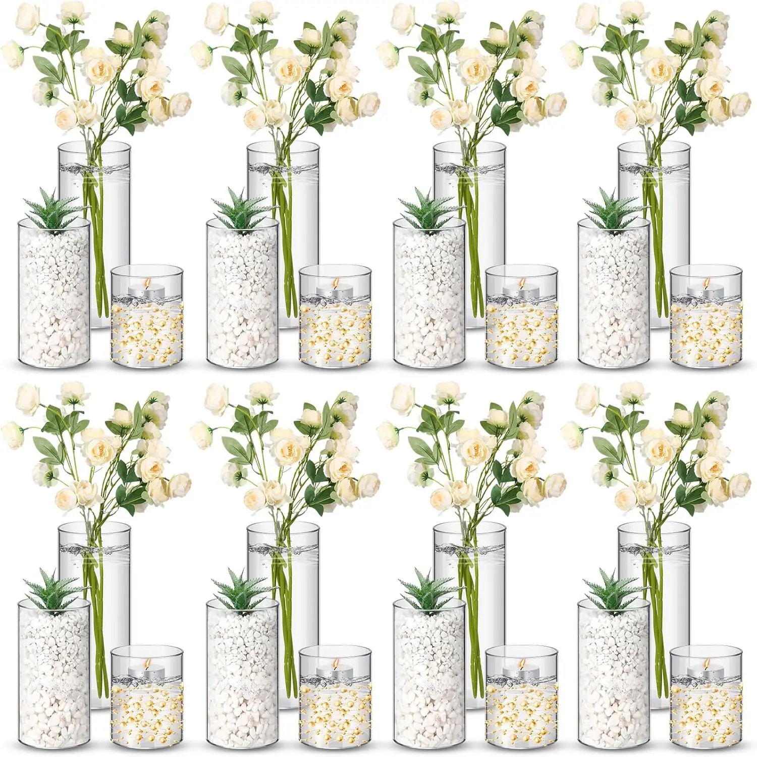 24 Pack Clear Plastic Cylinder Vases for Centerpieces, Candle Holders, Wedding, Party Decor (4/6/8 Inch)
24 Pack Clear Plastic Cylinder Vases for Centerpieces, Candle Holders, Wedding, Party Decor (4/6/8 Inch)