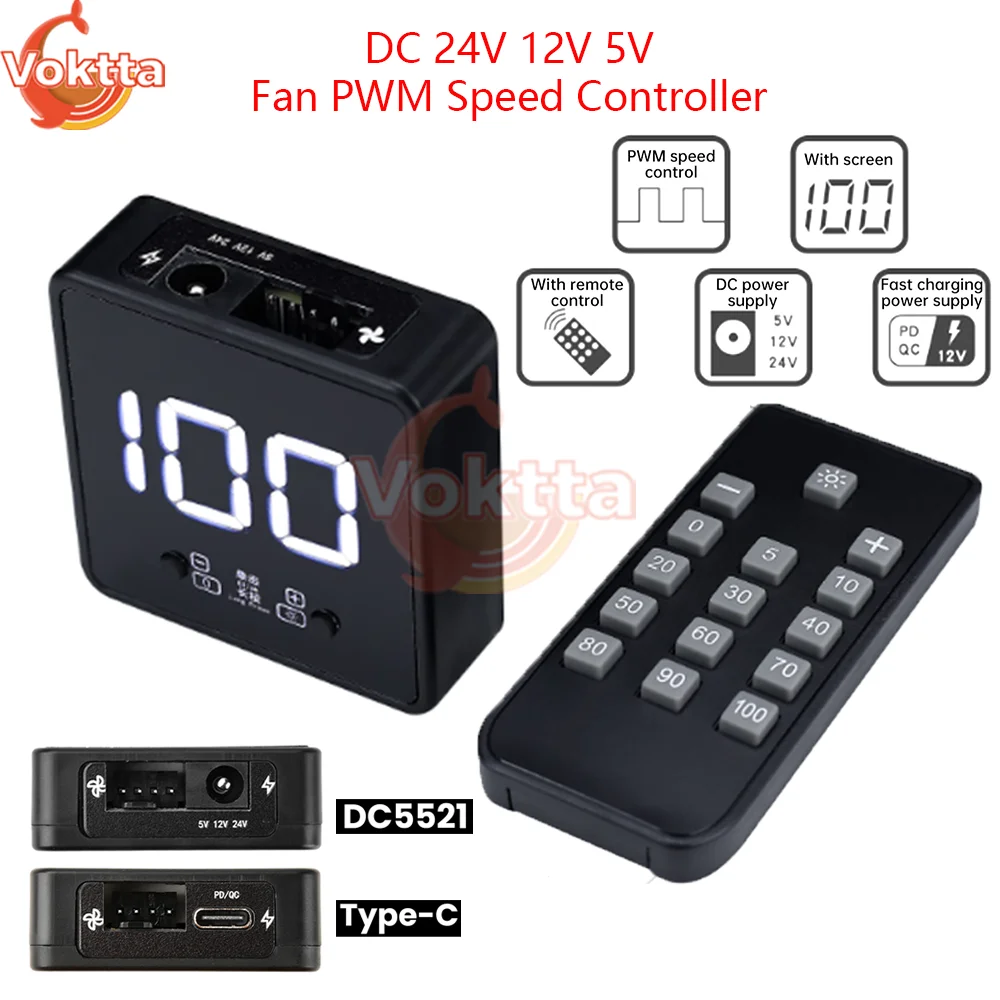 DC 5 В 12 В 24 В контроллер скорости вентилятора 4-контактный ШИМ регулятор вентилятора DC5521/порт Type-C DIY водяное охлаждение кулер регулятор дистанционного управления
DC 5 В 12 В 24 В контроллер скорости вентилятора 4-контактный ШИМ регулятор вентилятора DC5521/порт Type-C DIY водяное охлаждение кулер регулятор дистанционного управления