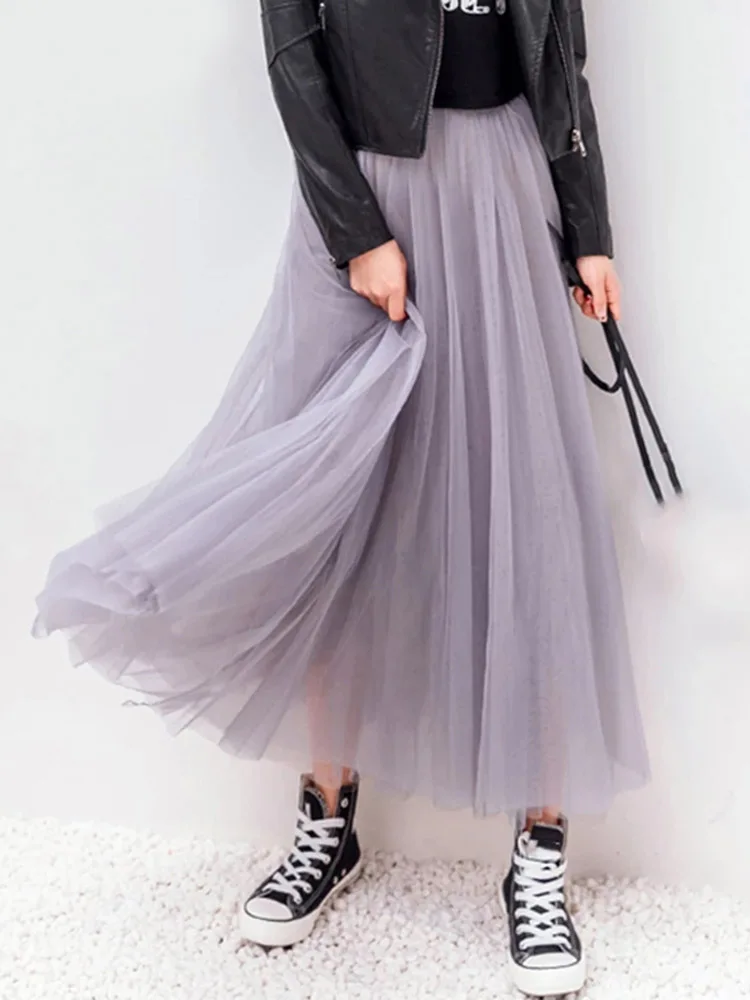 Vintage Tulle Skirt Summer Women Elastic High Waist Mesh Pleated Skirts Elegant Korean A Line Office Ladies Skirt New
Vintage Tulle Skirt Summer Women Elastic High Waist Mesh Pleated Skirts Elegant Korean A Line Office Ladies Skirt New