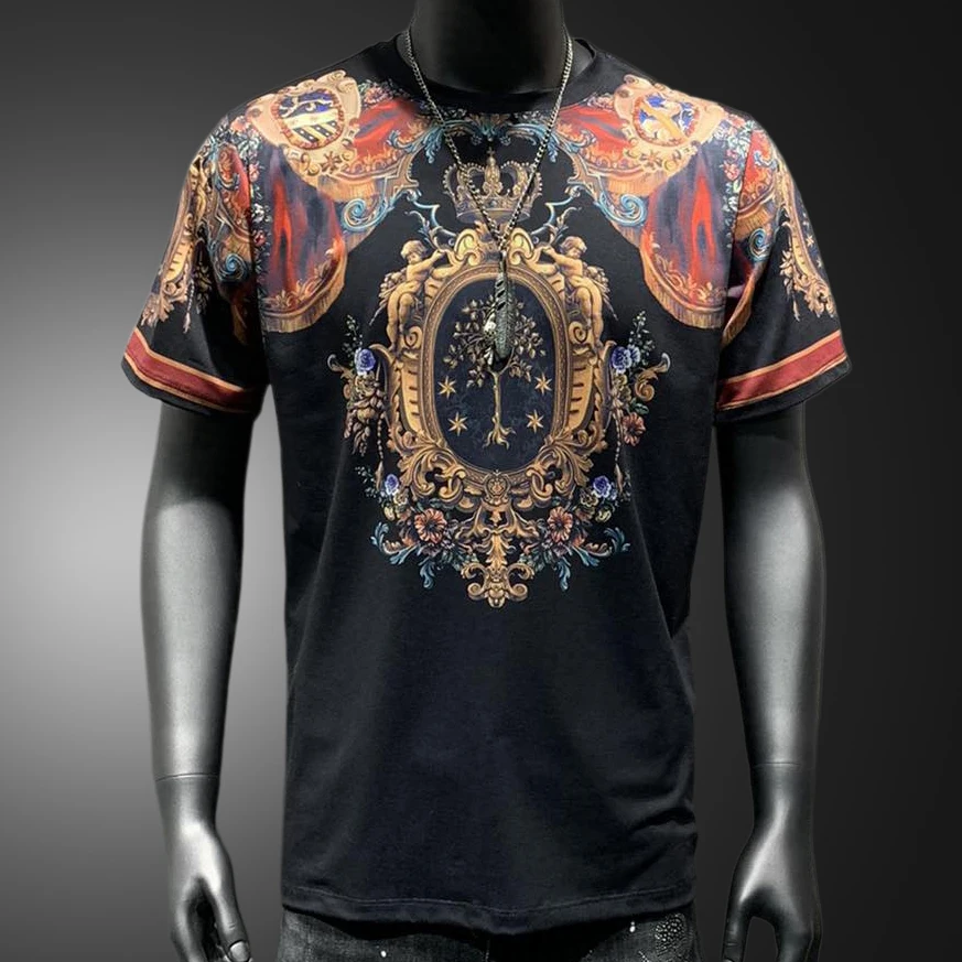 Brand Vintage Slim Tee Shirt Homme Palace Style Print Short Sleeve T-shirt Men's Summer New Tshirt For Men Social Club Outfits
Brand Vintage Slim Tee Shirt Homme Palace Style Print Short Sleeve T-shirt Men's Summer New Tshirt For Men Social Club Outfits